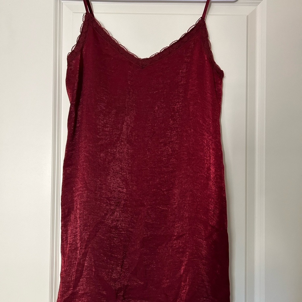 Hollister Red Satin Slip Dress Size S - Picture 6 of 7